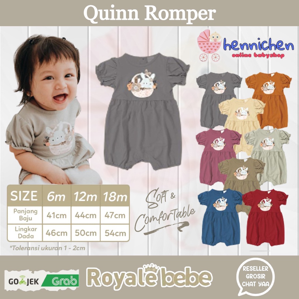 CUCI GUDANG PROMO ROYALE BEBE QUINN ROMPER ROMPER ANAK BAYI BAJU BAYI BAJU ANAK PEREMPUAN 6-18 BULAN