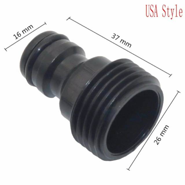 KONEKTOR MALE ADAPTER DRAT LUAR KE SELANG 16MM