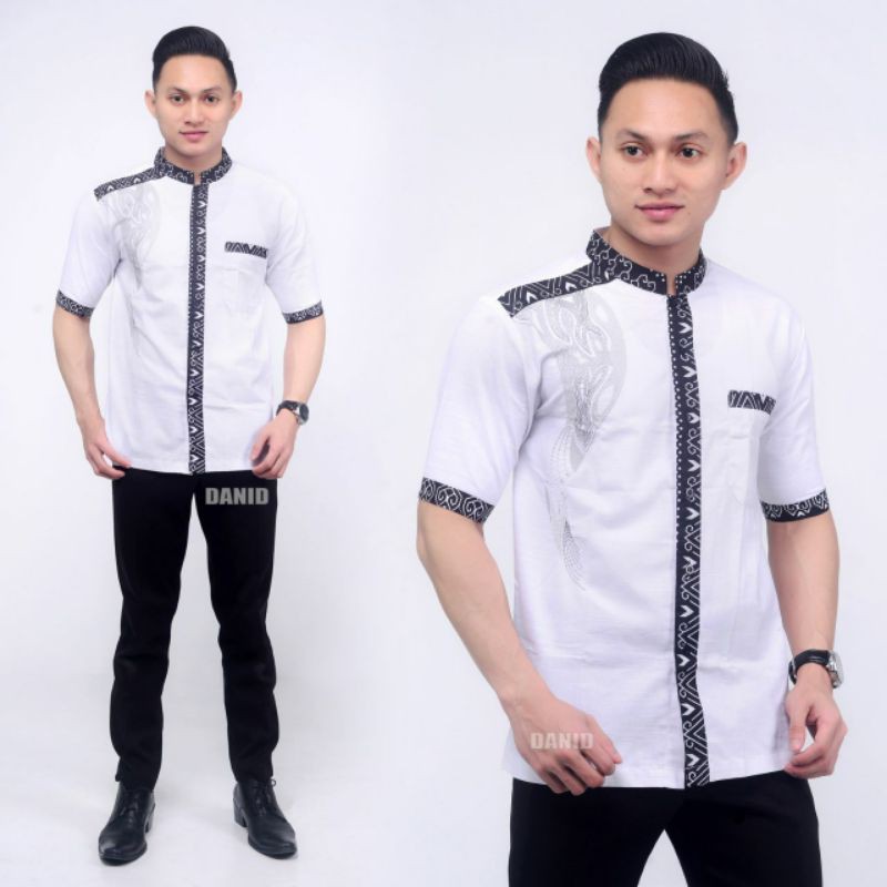 KOKO PRIA BORDIR PRIA GUS AZMI LENGAN PENDEK SYUBBANUL MUSLIMIN /BAJU KOKO MODERN M L XL XXL