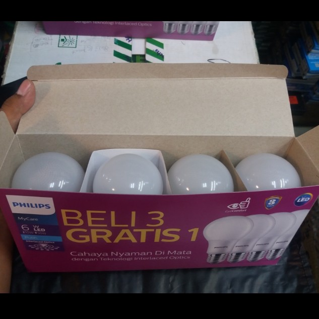 Philips MultiPack MyCare PAKET Led Bulb 6Watt Putih Isi 4 Pcs