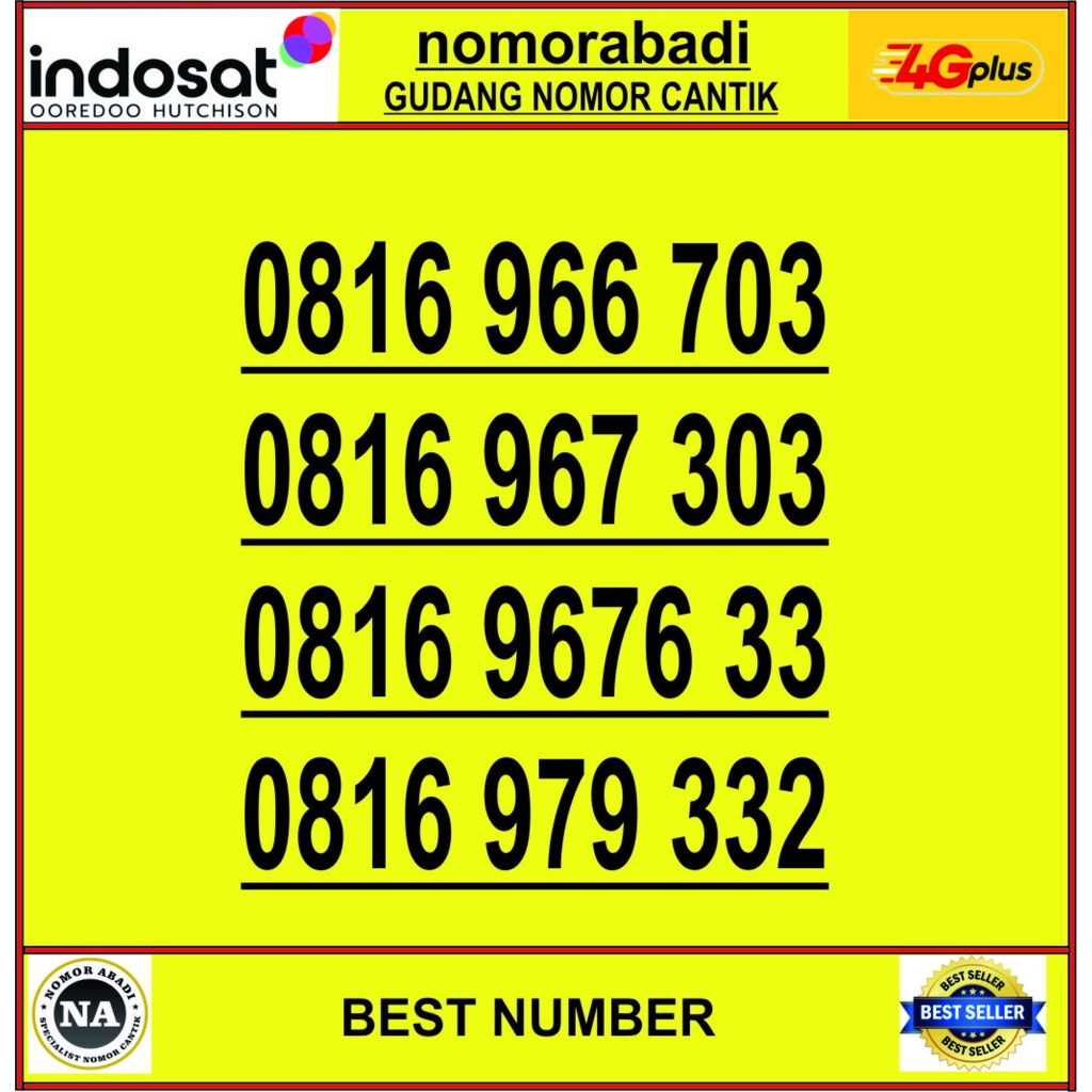 NOMOR CANTIK INDOSAT 4G 10DIGIT H330