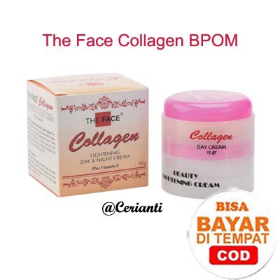 [BPOM] THE FACE CREAM COLLAGEN COLAGEN SIANG MALAM 50GR KRIM PENCERAH_Cerianti