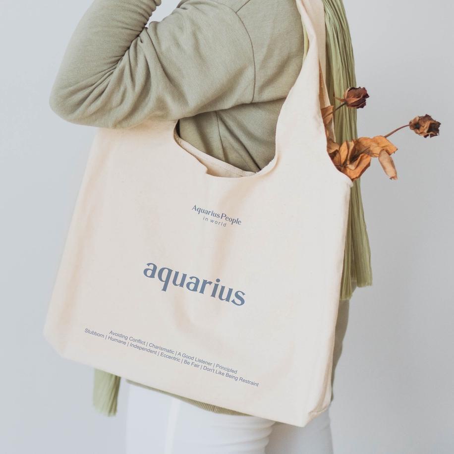 Paling Disukai.. Sevine Tote Bag Kanvas Tas Wanita Kuliah Fashion Laptop Totebag  Aesthetic Zodiac S