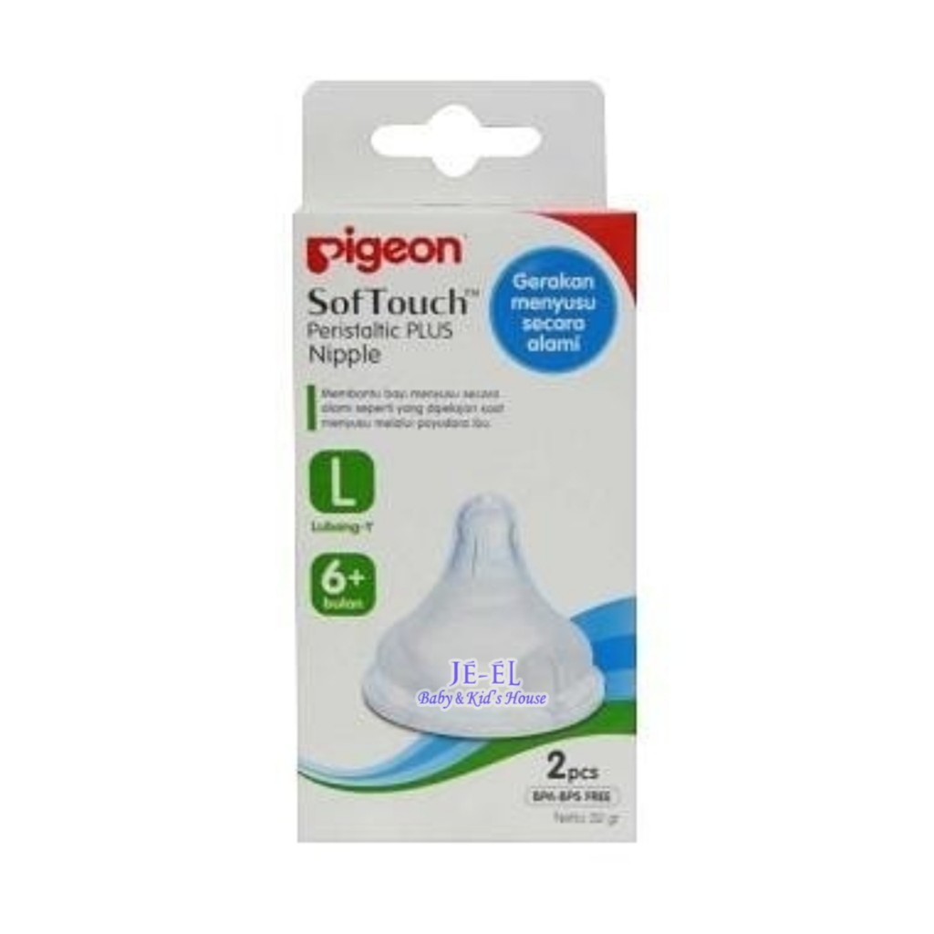 Pigeon Nipple Peristaltic Plus Wide Neck Dot Botol Lebar Kemasan Kotak Isi 2 pcs