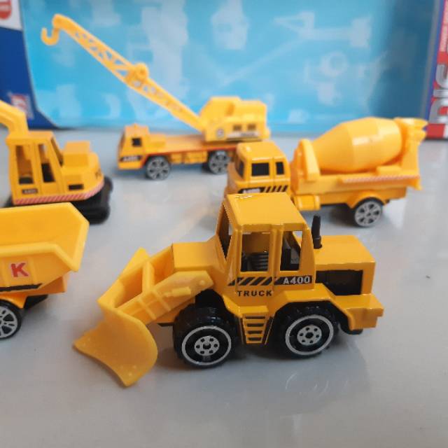 Diecast Set Kendaraan Kontruksi Alloy - Mainan Miniatur Mobil Truk