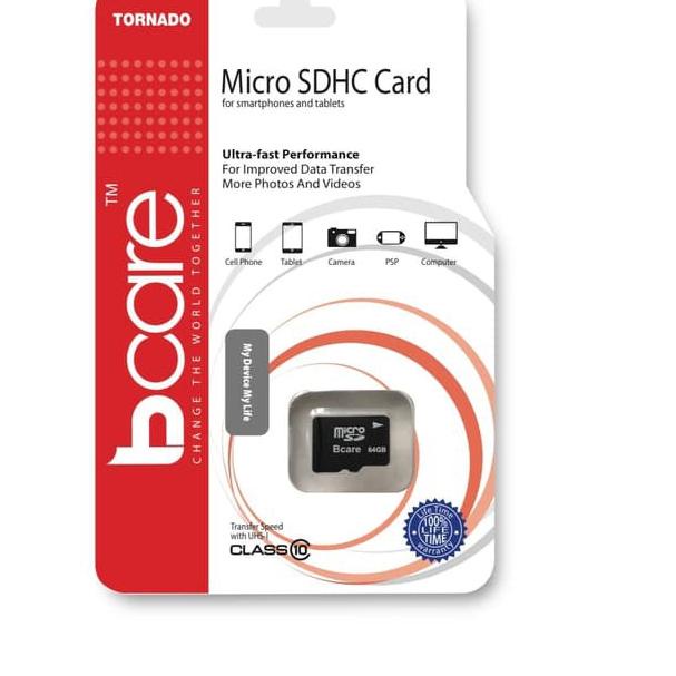 ➢ MicroSD Class 10 64GB Bcare ♦