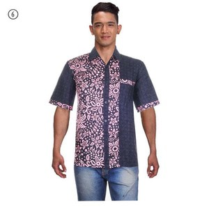 Kemeja Batik Pria Modern Gonta Seri-2 - Kombinasi Embos - No 3