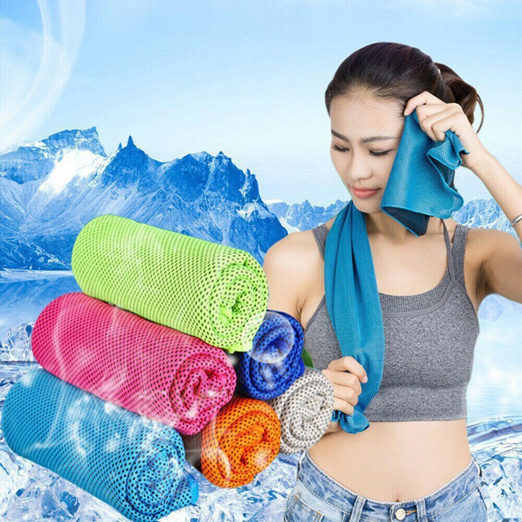 Handuk Olahraga Microfiber Dingin cepat kering untuk Fitness Fitnes Aerobic anduk bersepeda goes Dingin Sport Cooling Towel Microfiber Cooling Towel Swimming Towels Outdoor Camping Hiking Cycling Gym Yoga Towel Sports Towel Instant Cool Ice Face