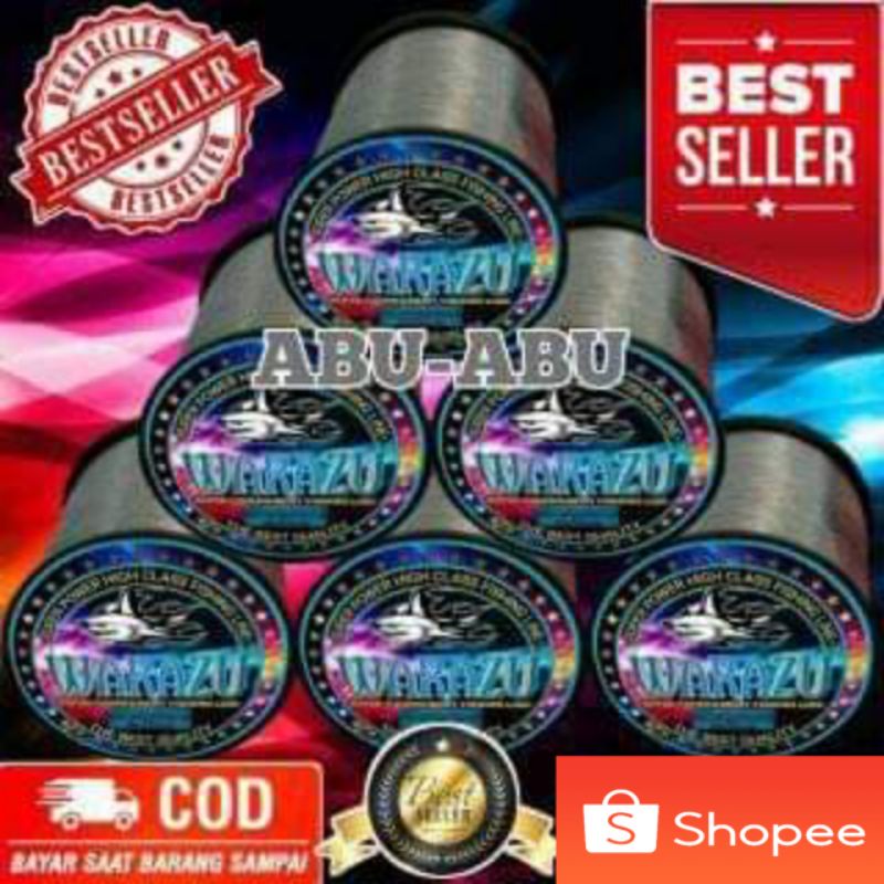WARAZU FISHING LINE WARNA ABU ABU bisa COD (SENAR PANCING ANTI KRITING,ELASTIS,KUAT,TAHAN GESEKAN da