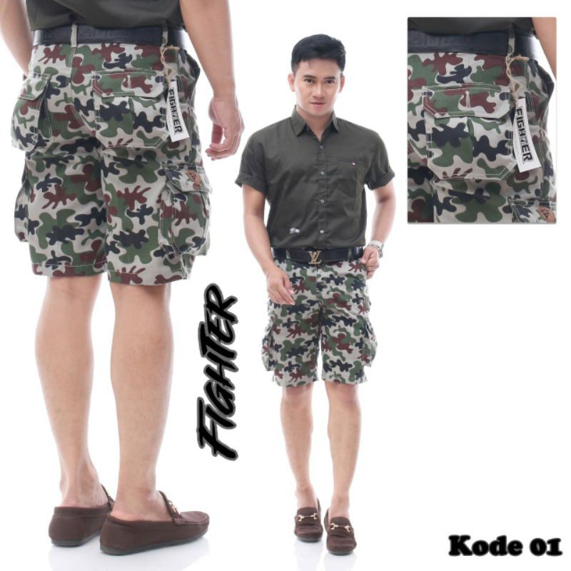 [High Quality] Celana Chino Cargo Kimpul Doreng Pria