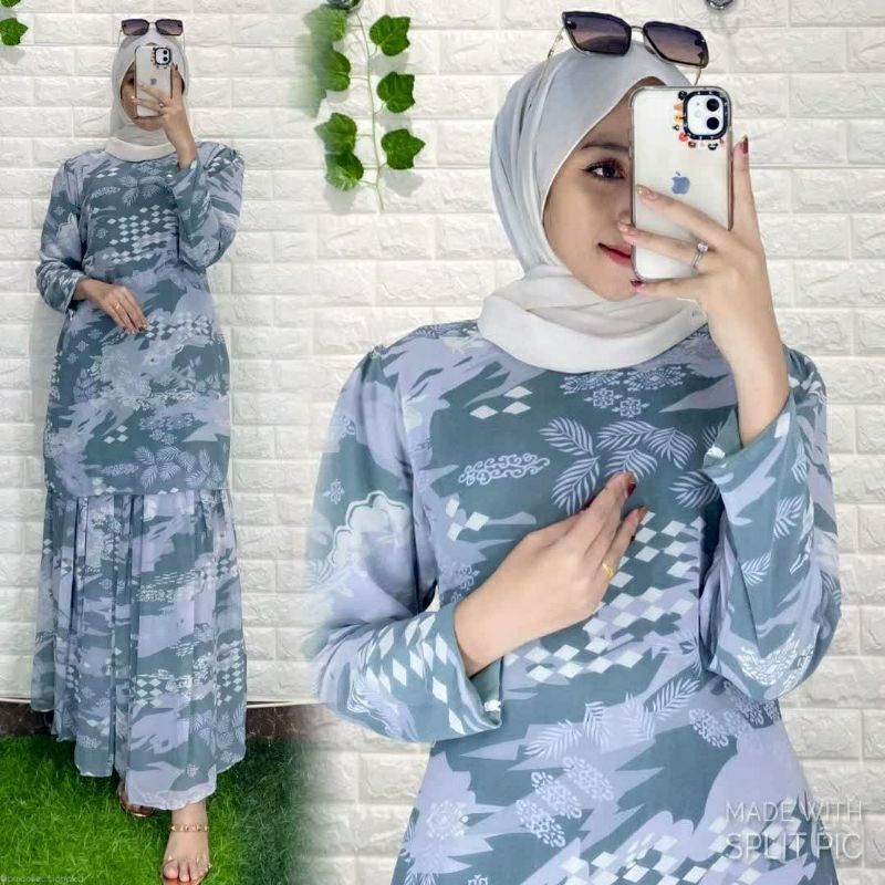 Baju Kurung Gamis Dress Dres Malaysia Melayu Motif Terbaru Ceruty Ceruti Seruty Seruti Babydoll Baby