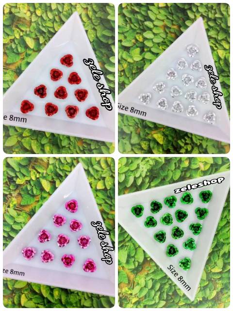 RESIN BUNGA BESI SIZE 6 MM dan 8 MM ISI 24 pcs | BAHAN TASBIH DIGITAL | DECO CASE