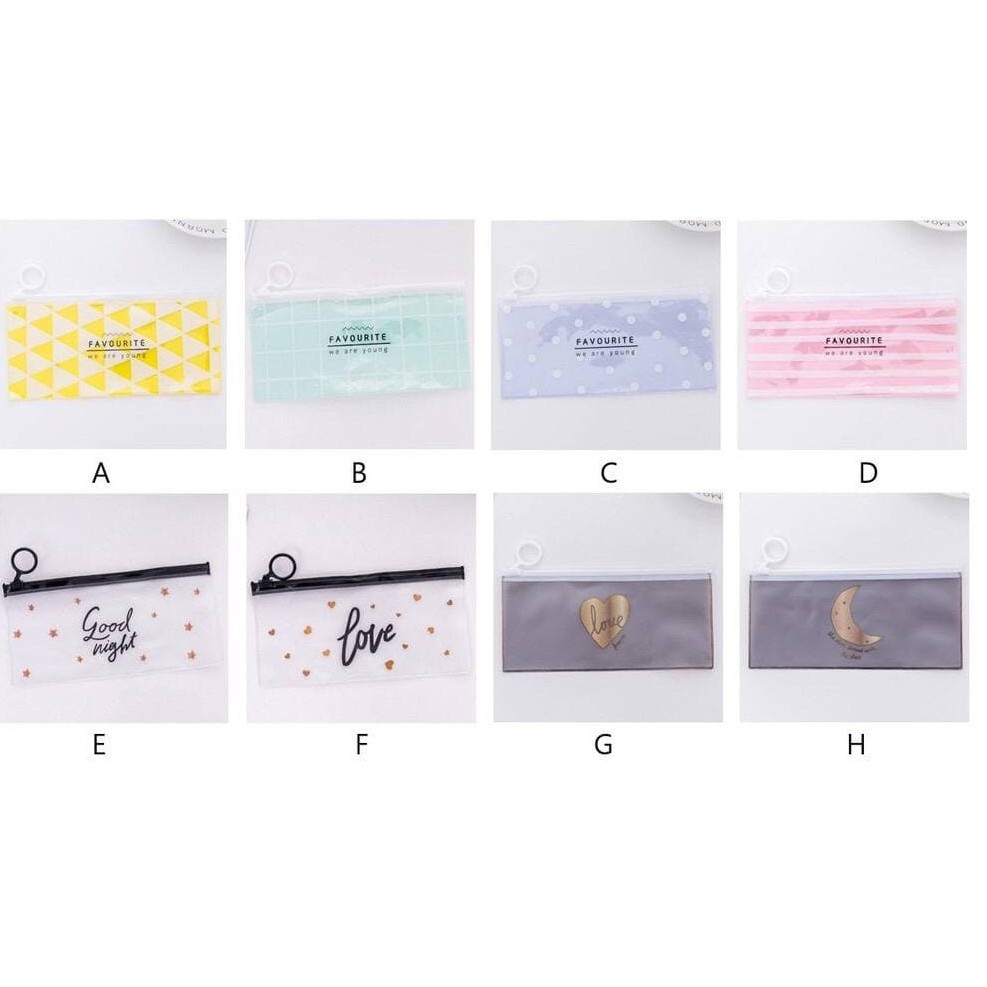 

Tempat Pensil Zip Transparan Motif