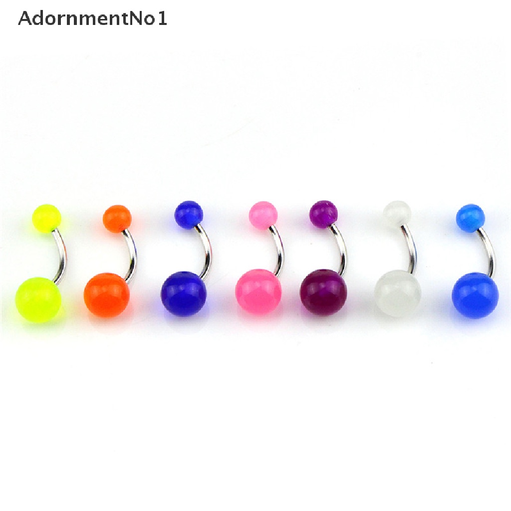 (AdornmentNo1) 7pcs / Set Anting Tindik Pusar Glow In The Dark Untuk Wanita