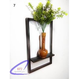 vas bunga kayu + rak