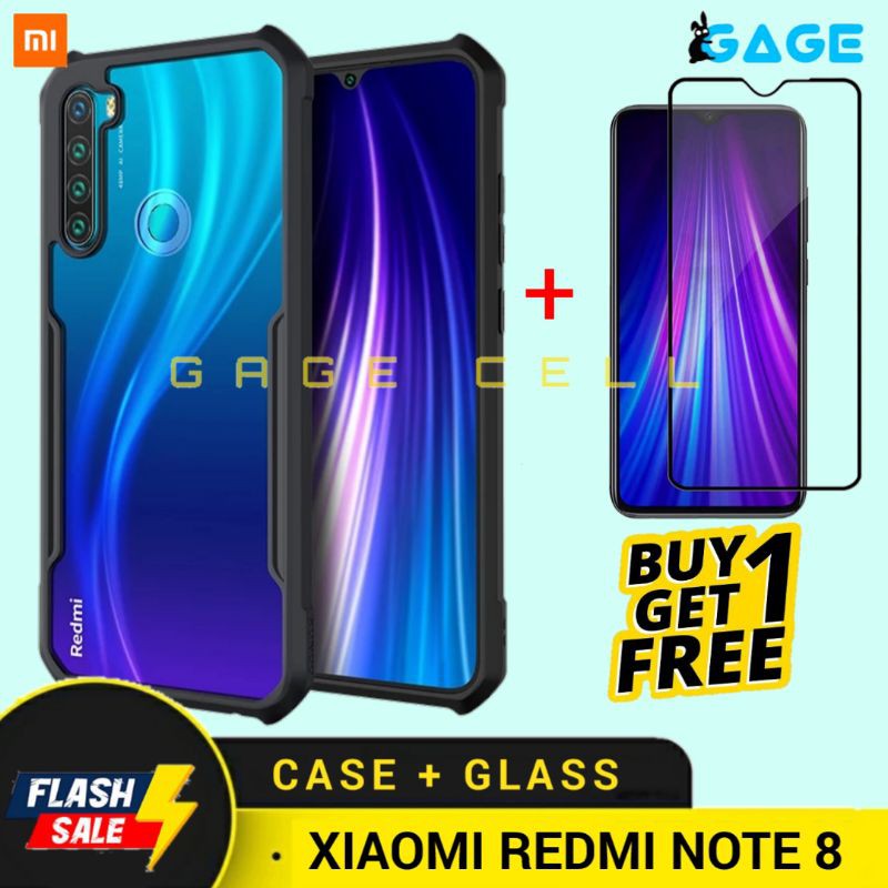 Free ✅ Tempered Glass Full Xiaomi Redmi Note 8 - Softcase Hardcase Case Armor Redmi Note8 Tpu Casing