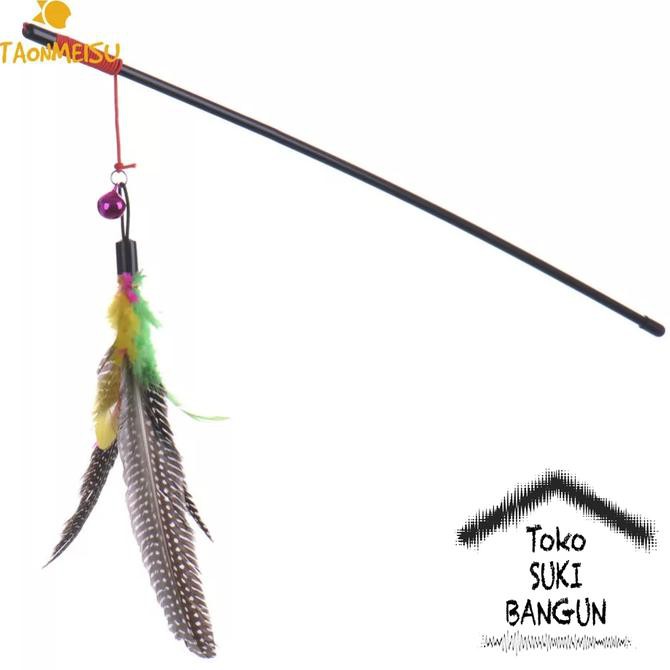 

14.84Ftgrdujh- Cat Toy Stick Pet Teaser Feather Stick Fishing Mainan Kucing Lonceng -Toko-Boneka.