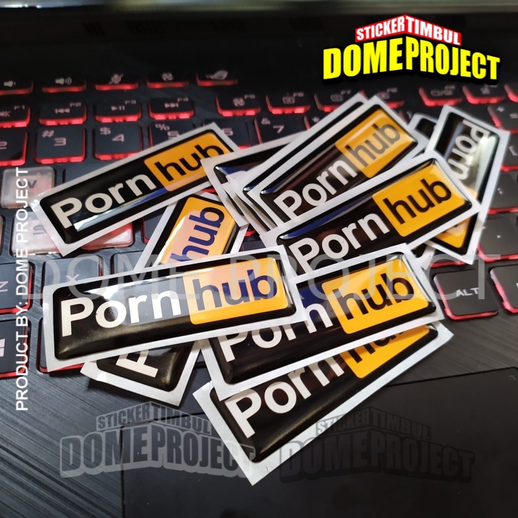 PORNHUB EMBLEM STIKER RESIN LENTUR STIKER MOTOR WATERPROOF STICKER AKSESORIS SEPEDA MOTOR