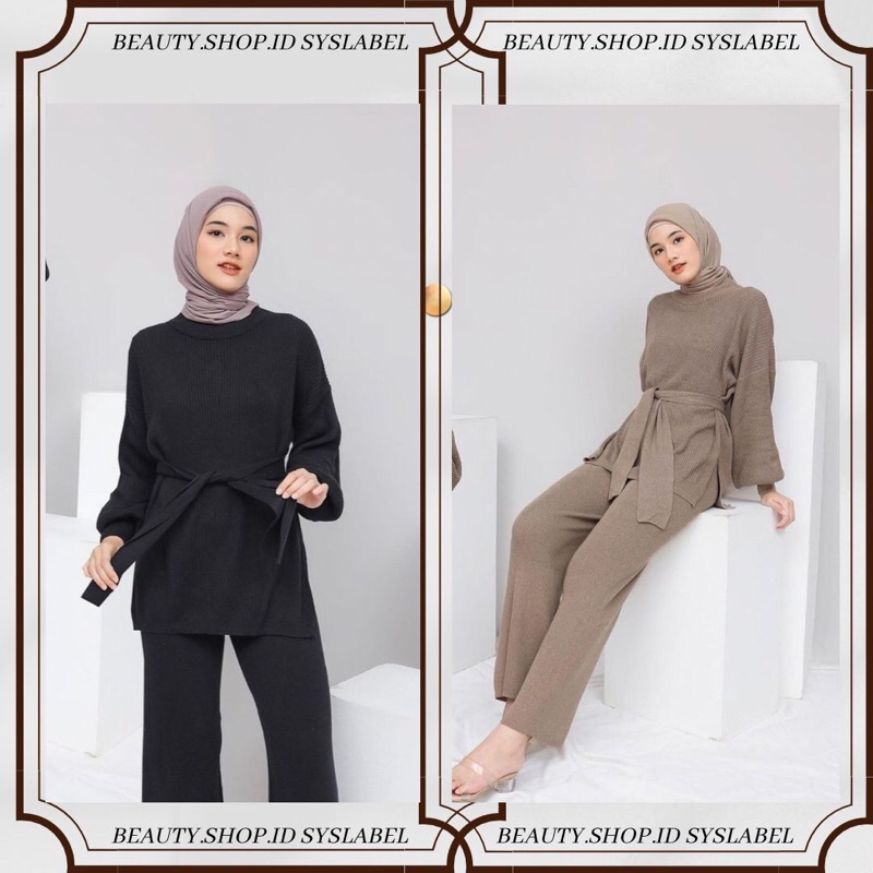 OneSet Agnia Knit by SYSLABEL - Setelan Rajut Puffy C2