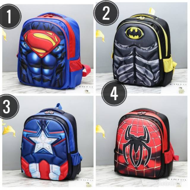 Tas Ransel  Superhero anak SD 6 Dimensi.TAS RANGSEL SUPER HERO