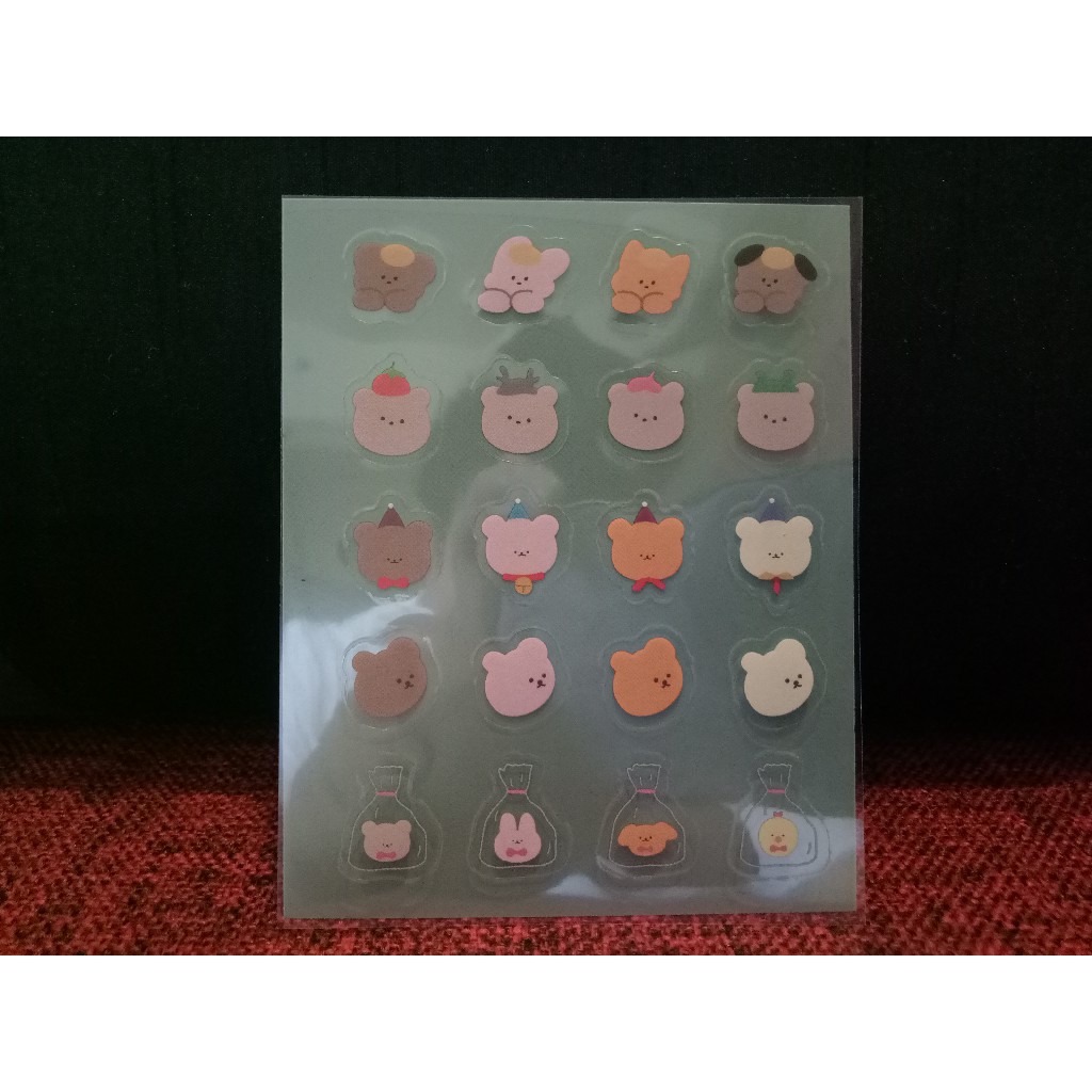 

[AKT.Shop25] 1Pc CUTE BEAR Cartoon PET Stiker DIY Jurnal Scrapbook Diary, LITTLE BEAR