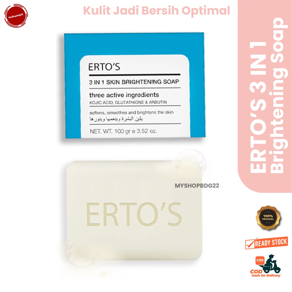 Ertos 3in1 Brithening Soap Sabun Pencerah Perawatan Kebersihan Kulit Tubuh By Myshopbdg22