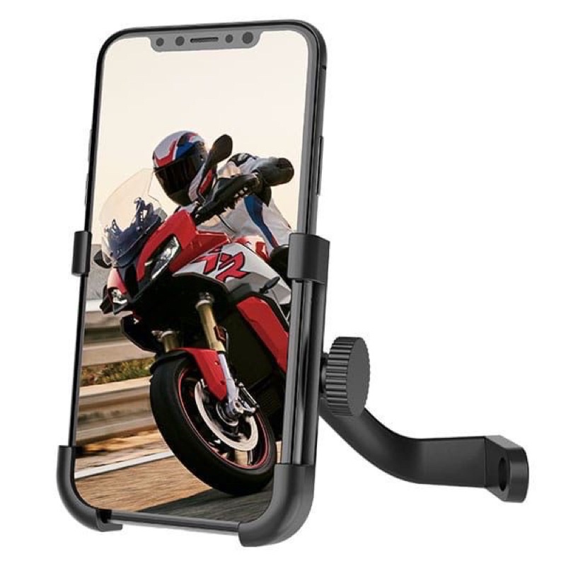 LOG ON HOLDER LO-CRH35 (SPION MOTOR) ALUMINIUM ALOY FULL BESI DUDUKAN HP STAND HP MOTORCYCLE PHONE HOLDER PROMO SEN