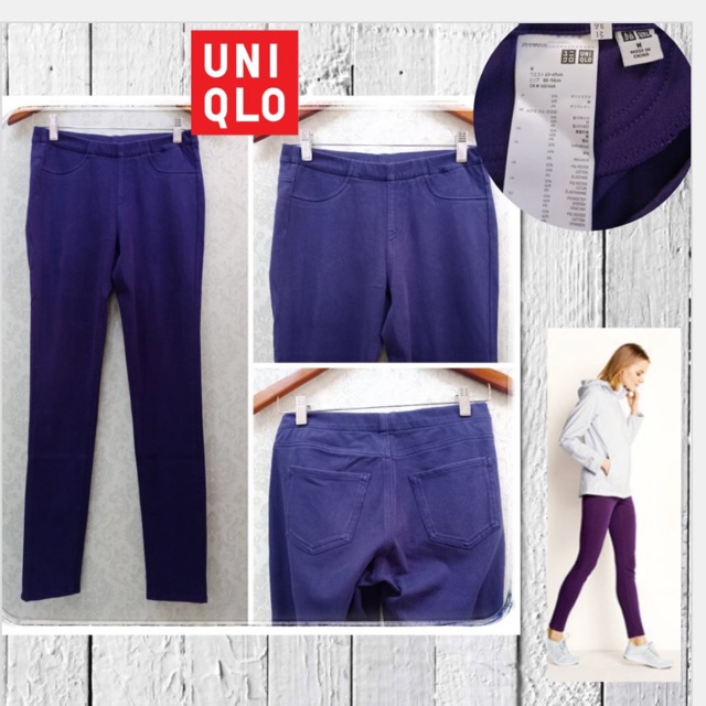 Preloved Uniqlo women leggings pants - ungu