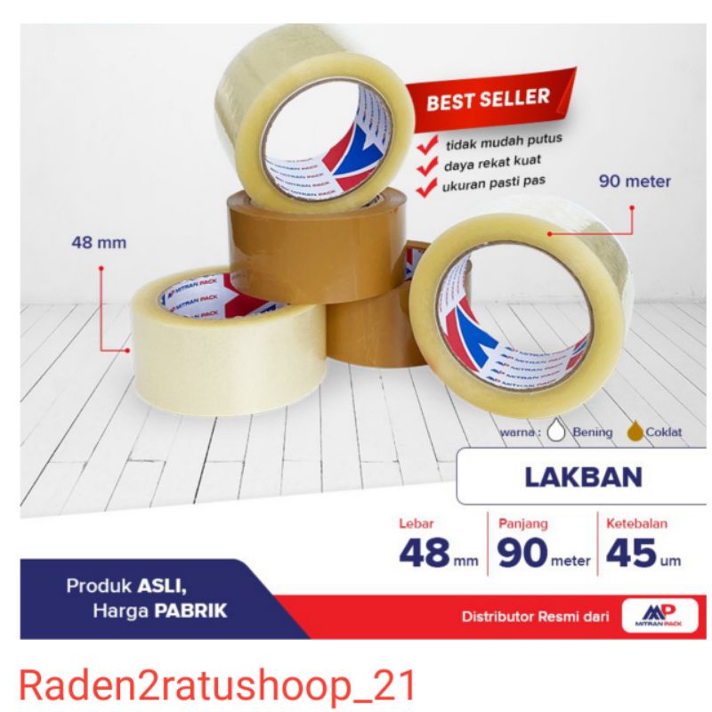 

lakban bening coklat panjang 90m mitranpack