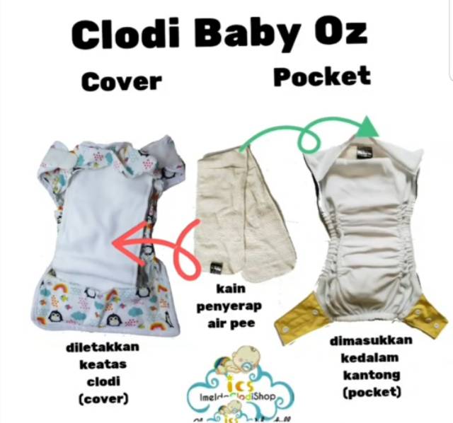 Clodi Cover Baby oz  Sheizy newborn dapat 1 insert diaper newborn cuci ulang