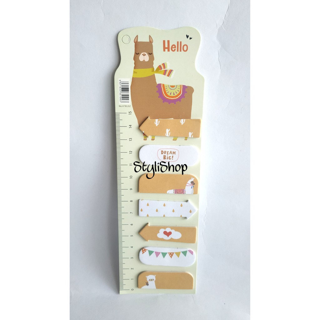 Sticky Note Kertas HT8102 Motif Kaktus / Llama / Jerapah / Memo Kertas / Penanda Buku Kertas-Llama Kuning