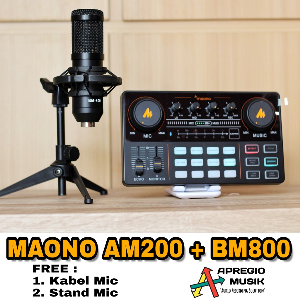 Maono AU AM200 AM 200 With Mic Condensor Paket live Streaming Apregio Musik