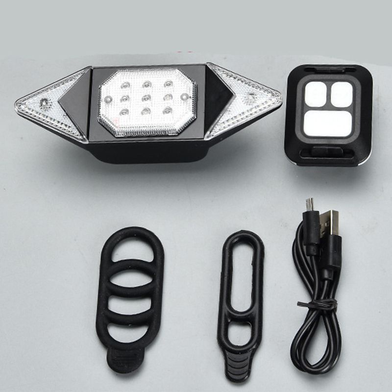 Zlate Backlamp Lampu Sepeda Tail Light LED Automatic Direction Indicator USB Rechargeable - LY6700 - Black