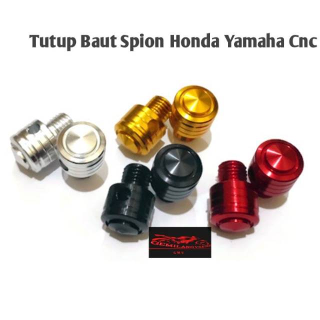 Penutup tutup lubang baut-baud spion variasi model black diamond bahan cnc sepasang motor nmax, beat, vario, aerox, crf, supra, mio, r15, mx, vario 125, vario 150, blade, revo, jupiter, pcx, adv, scoopy, fino, cb150r, cbr150r, rx king, tiger, megapro-1