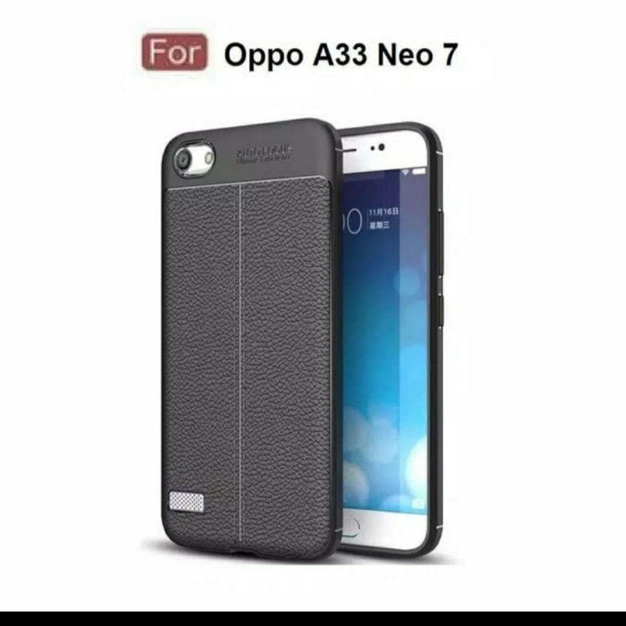 TPU Case Autofocus Leather Oppo Neo 7 ( A33 ) - Hitam