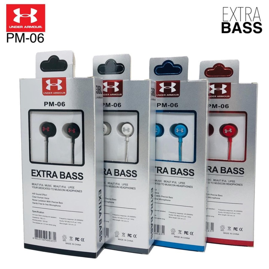 Headset JB63 / PM06 Universal Earphone Bass (musik + telepon}
