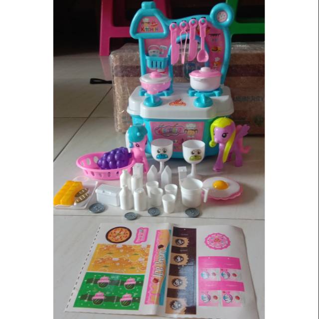 FK 104 Mainan  kitchen set kuda poni mainan  masak masakam 