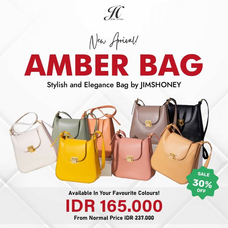 AMBER bag Jimshoney Original tas selempang bahu wanita murah fashion import realpic cod gratis box