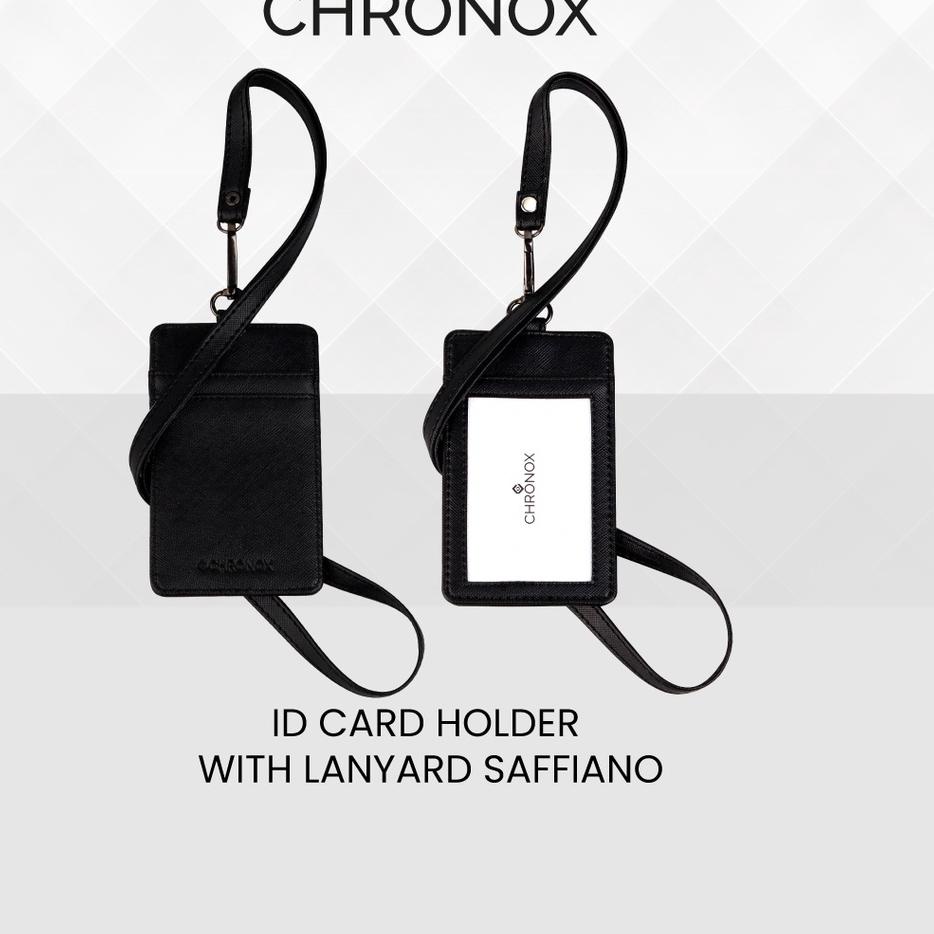 

Trendy Chronox ID Card Holder SAFFIANO Fiber Pria Wanita Gantungan Kartu