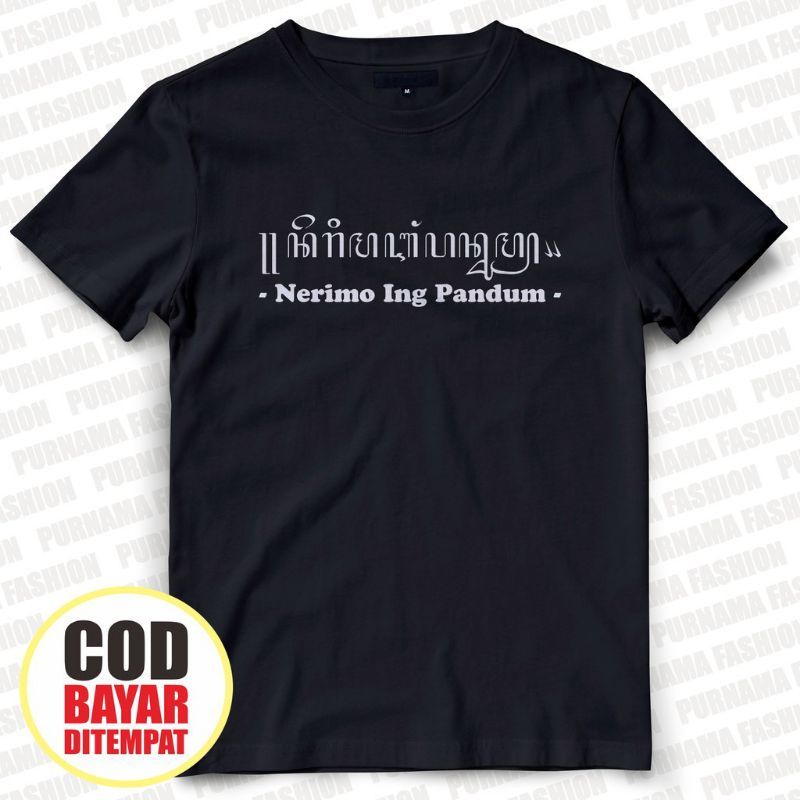 Baju Kaos Aksara Jawa Nerimo Ing Pandum Terbaik