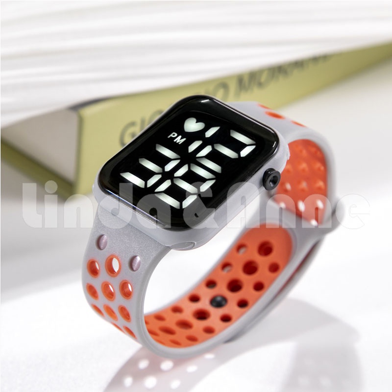 Jam Tangan Wanita Dan Pria Led Digital Rubber Electronic Fashion Couple Anak Remaja Import Premium