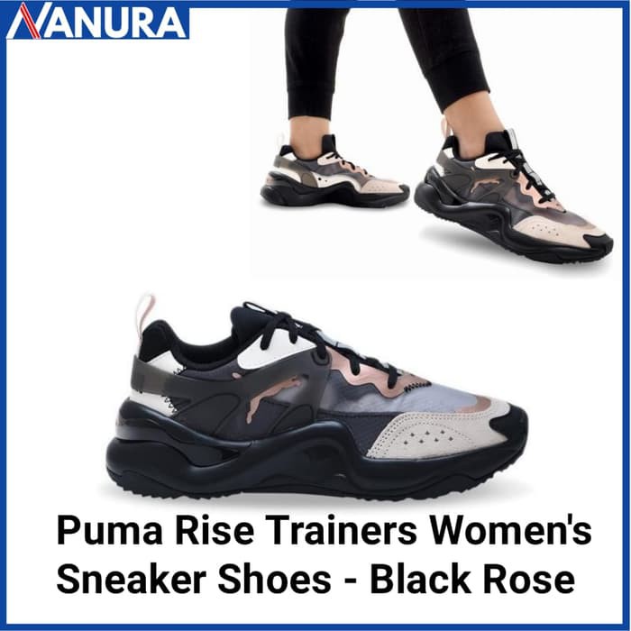 puma rise trainers in black