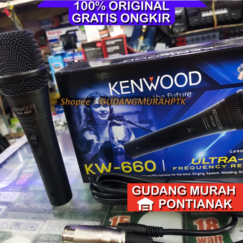 Mic Microphone KENWOOD KW-660 Vokal Karaoke Professional Dynamic KW 660 KW660