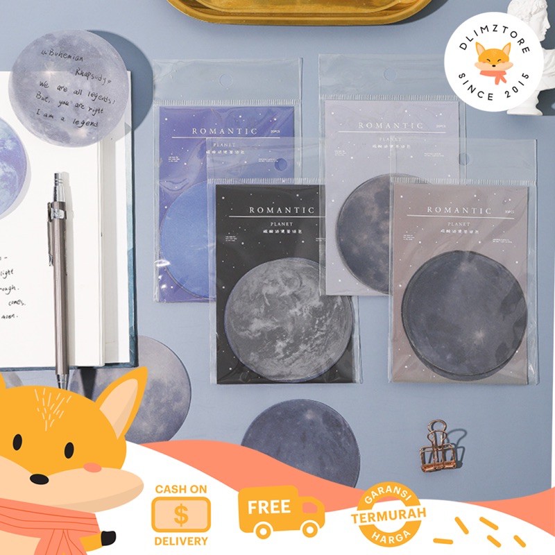 

[DZ] ST291 - Sticky Notes Galaxy Planet Semi Transparan