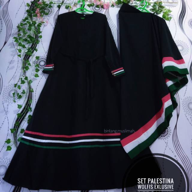 Gamis set Palestina free cadar