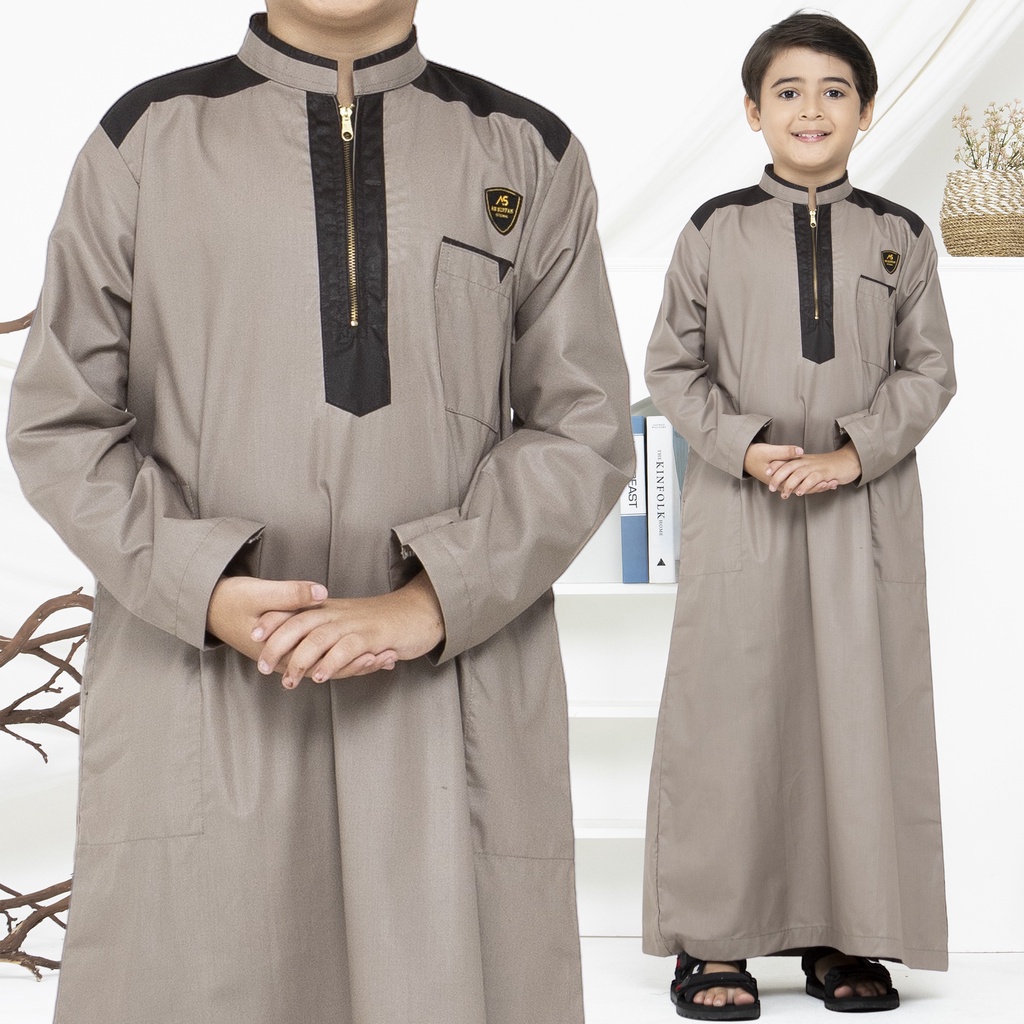 Jubah Anak Laki Laki Premium 9 - 16 Tahun Lengan Panjang Alief Series Original Assuffah