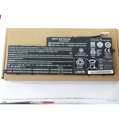 Baterai ORIGINAL Laptop ACER Aspire V5-122, V5-132 (AC13C34) (3 CELL)