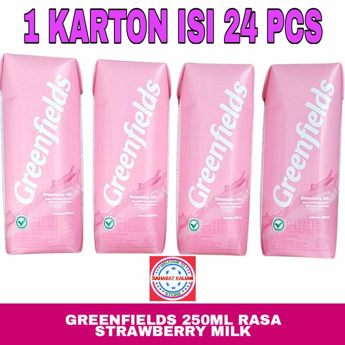 

BISA BAYAR DITEMPAT SUSU UHT GREENFIELDS STRAWBERRY MILK 250ML 1 KARTON ISI 24 PCS