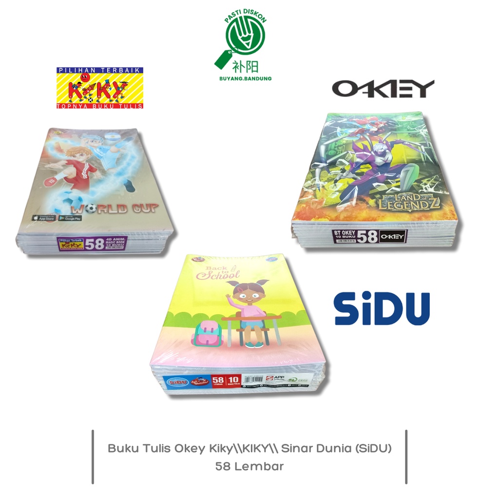 

Buku Tulis Okey Kiky\\KIKY\\Sinar Dunia (SiDU) 58 Lembar