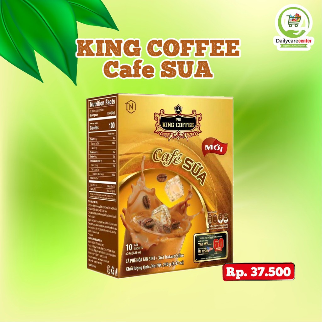 Kopi Vietnam King Coffee Cafe Sua Kopi Susu isi 10 Sachet Trung Nguyen